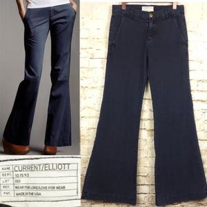 Current/Elliott Women’s Twill Blue Wide Leg Chino Trousers Size 26